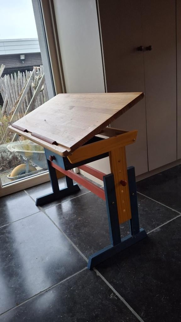 Charmant schoolbankje met lade – stevig & vol karakter, Ophalen, Gebruikt, Tafel(s)