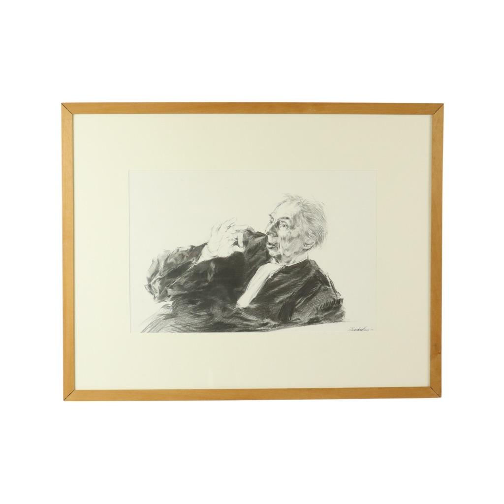 Grote Houtskool Tekening Pleitende Advocaat Kunst Driesschae, Antiek en Kunst, Ophalen of Verzenden