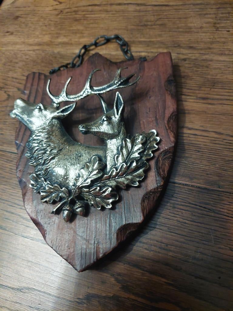 Herten familie in duurzaam hout met ophangketting, Ophalen of Verzenden