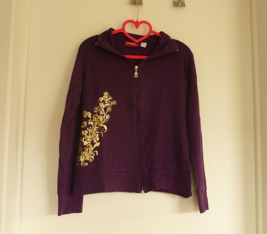 Aubergine paarse vest jasje met gouden bloem print Reject, Ophalen of Verzenden