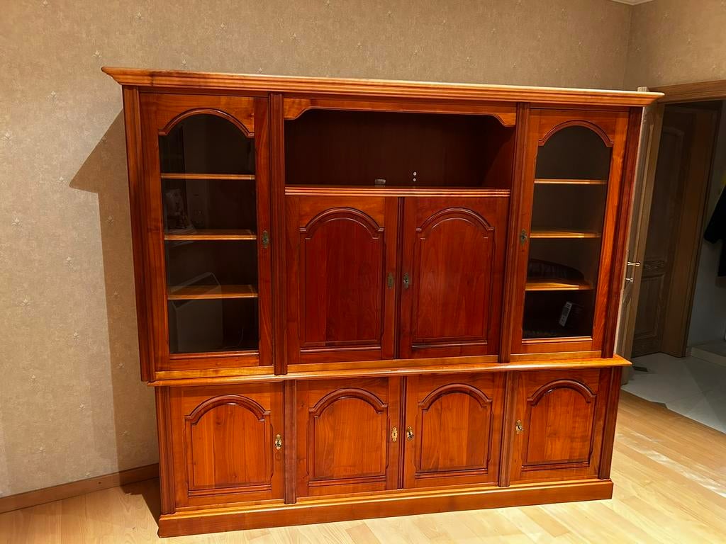 Kerselaren tv kast, Ophalen, Kersenhout, 150 tot 200 cm, 200 tot 250 cm