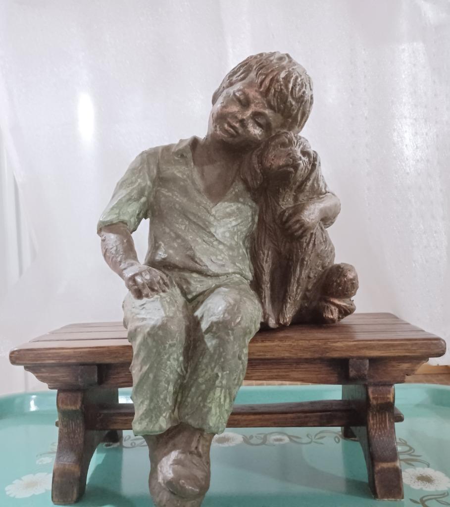 beeld Jongen met hond, Antiek en Kunst, Kunst | Beelden en Houtsnijwerken, Ophalen