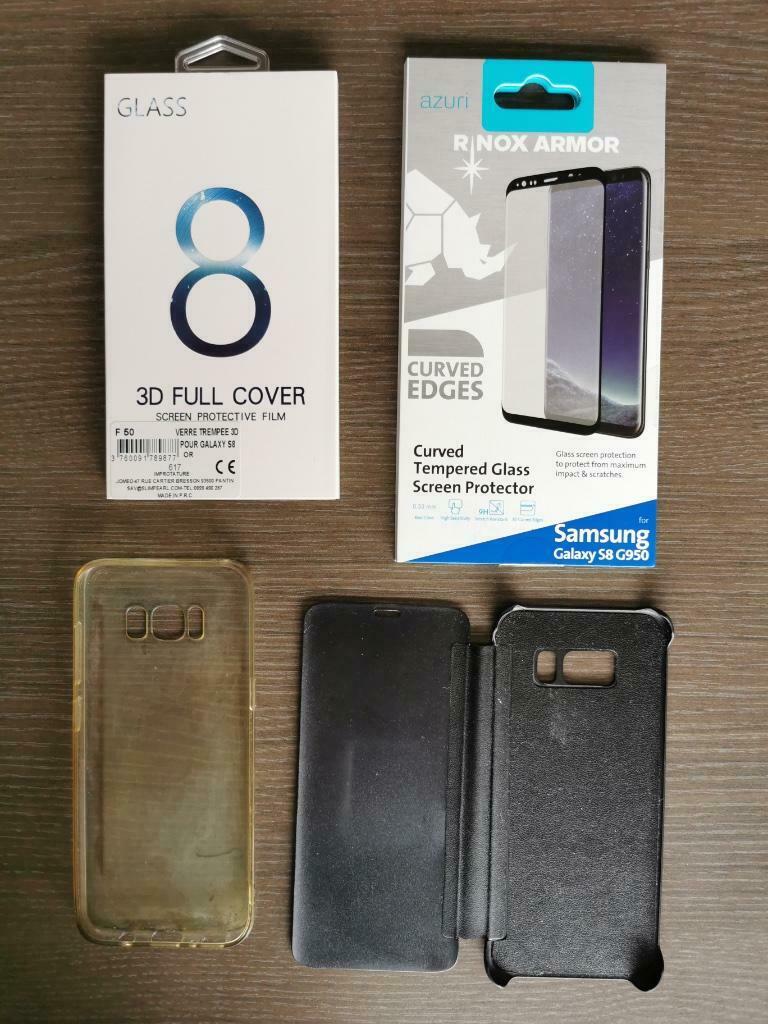 Hoesjes + beschermglazen Samsung S8, Ophalen, Zo goed als nieuw, Overige modellen, Frontje of Cover