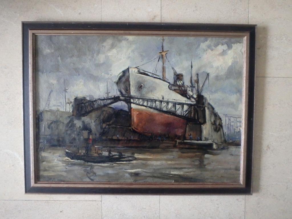 Navire à quai vers 1950/1960 - Activité, Enlèvement ou Envoi