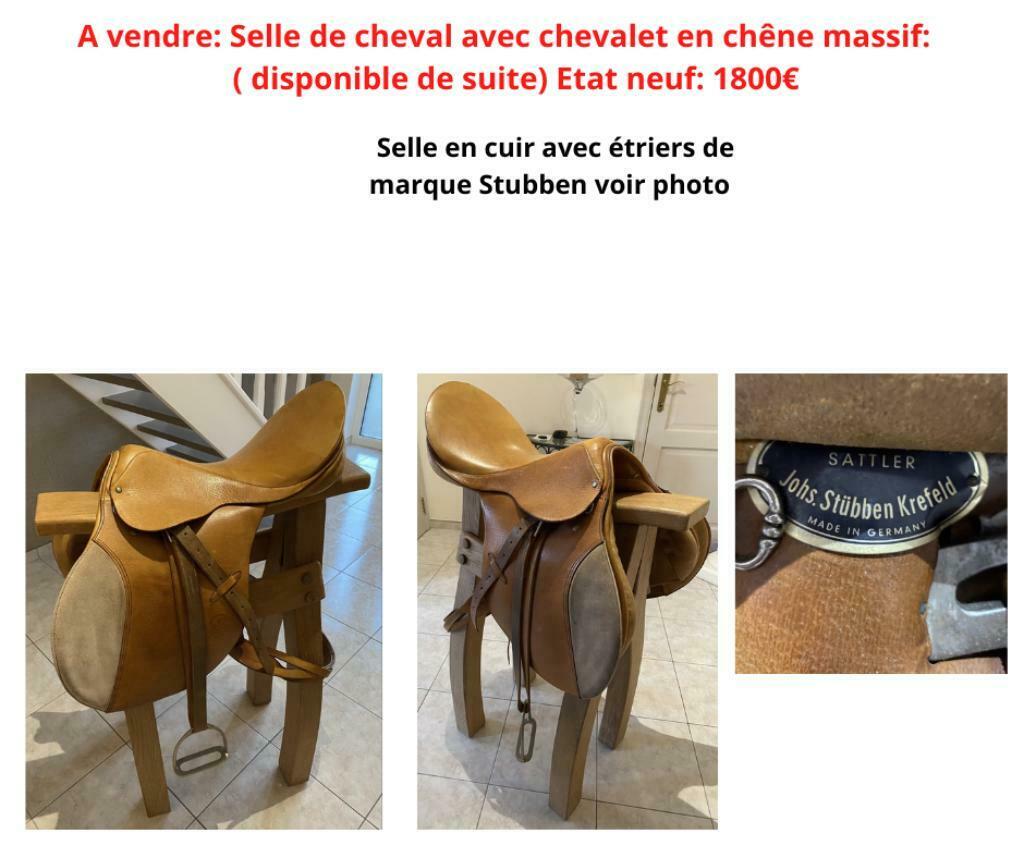 Selle de cheval avec chevalet en chêne massif, Ophalen, Nieuw, Springen
