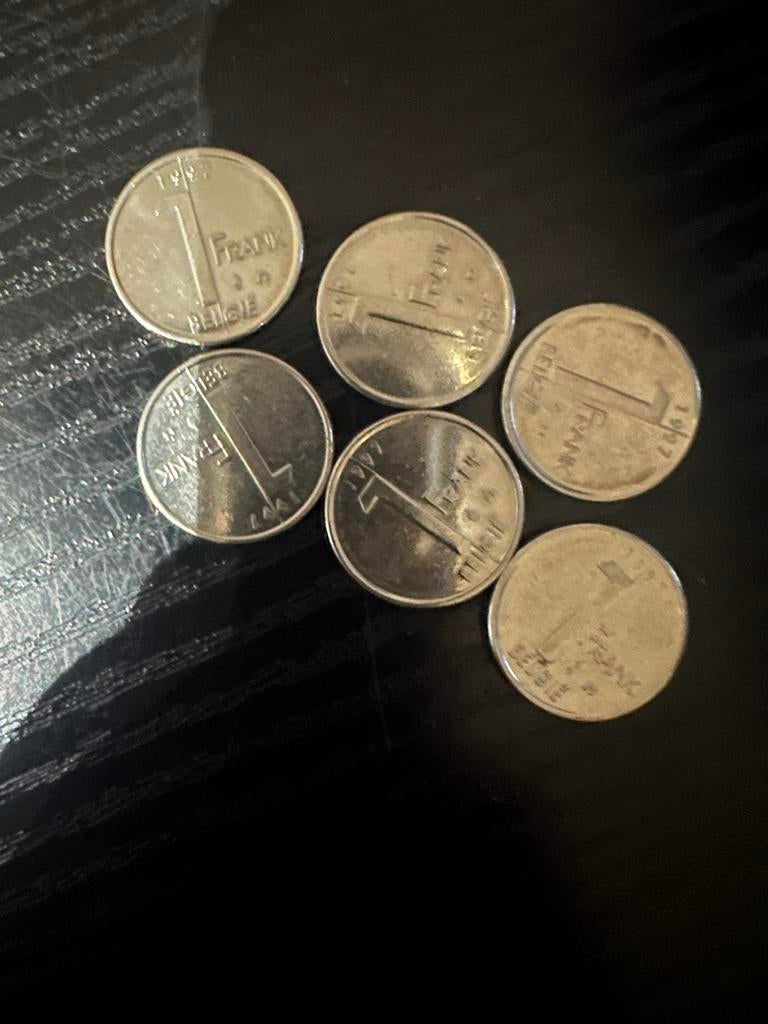1 Belgische Frank muntjes, Ophalen, Metaal, Setje