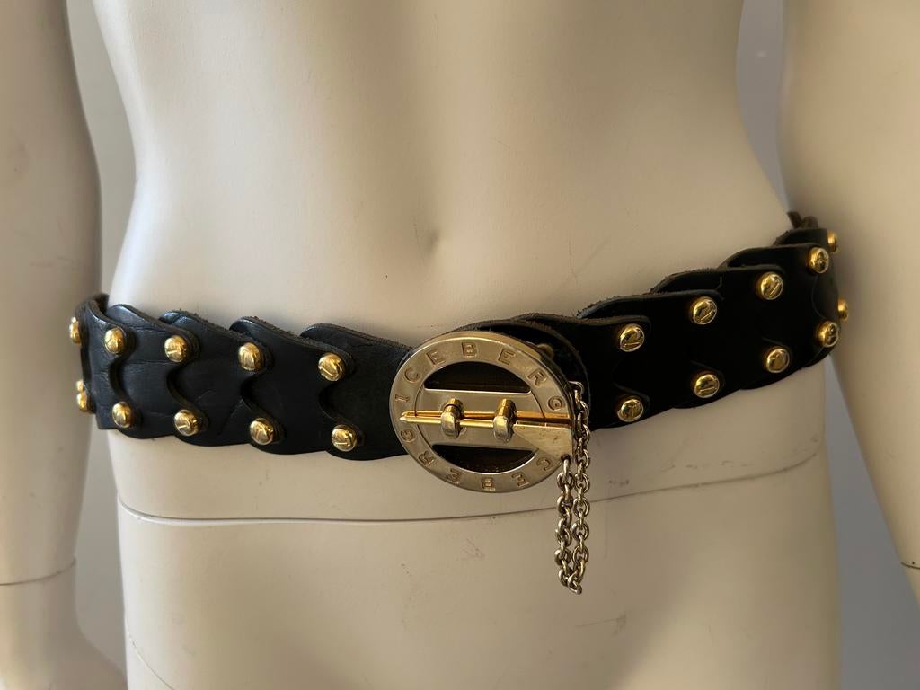Iceberg ceintre cuir et metal 95cm, Enlèvement ou Envoi, Comme neuf, Ceinture