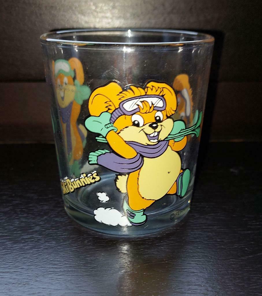 Nutella glas glas bechierre 1997 Ski Bunnies (2), Verzamelen, Verrassingseieren, Zo goed als nieuw, Overige typen, Ophalen of Verzenden