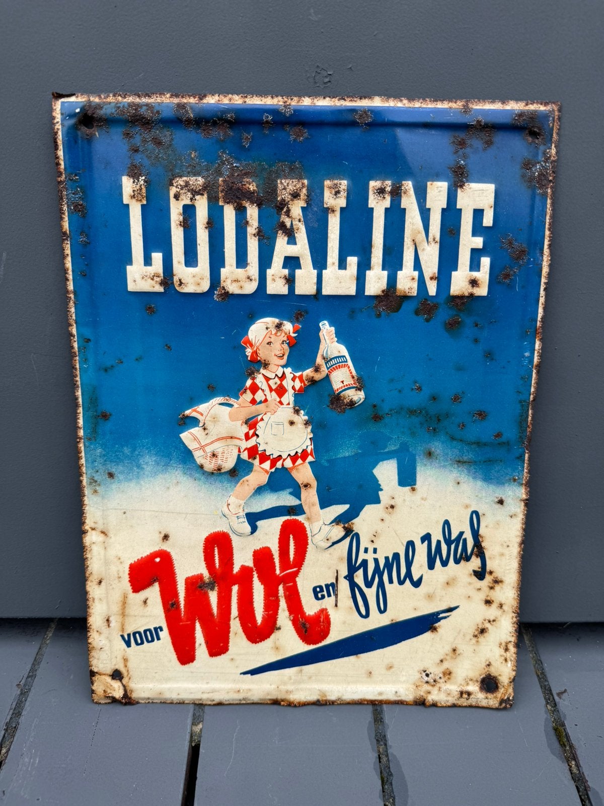 LODALINE oud reclamebord, Reclamebord, Gebruikt, ., Ophalen of Verzenden