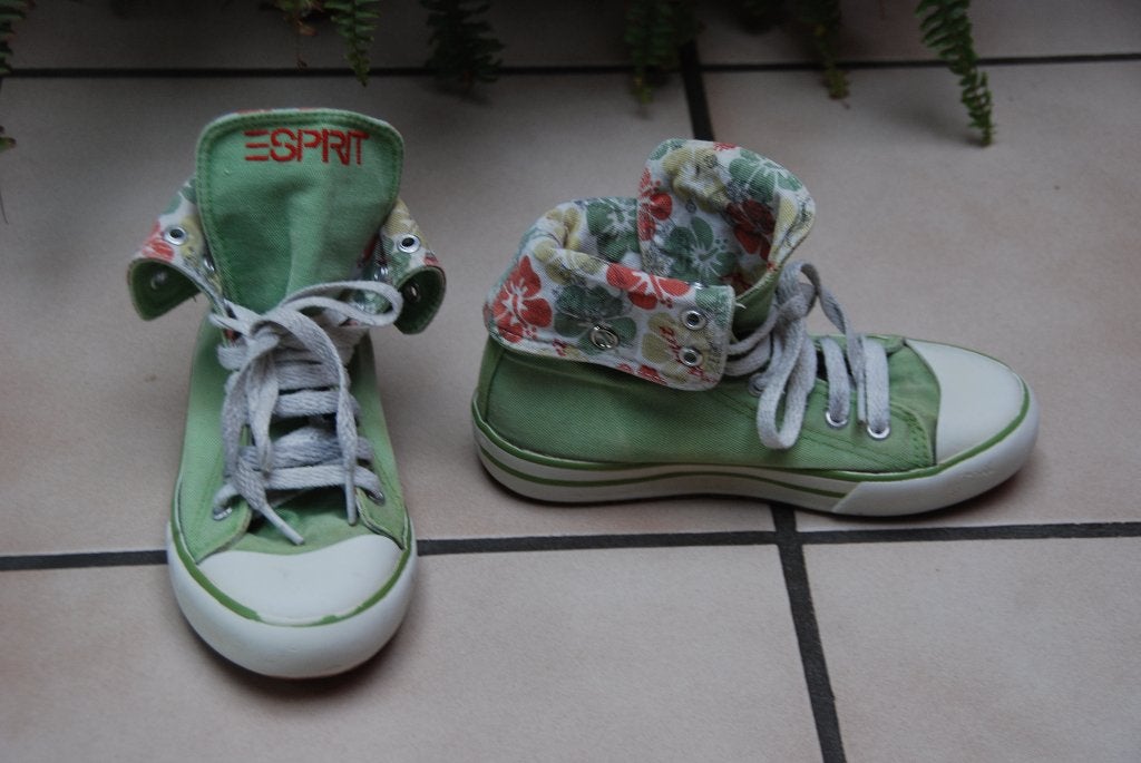Jolies baskets"Esprit"en toile verte Tige haute Pointure 31, Enlèvement ou Envoi, Utilisé, Esprit, Chaussures de sport