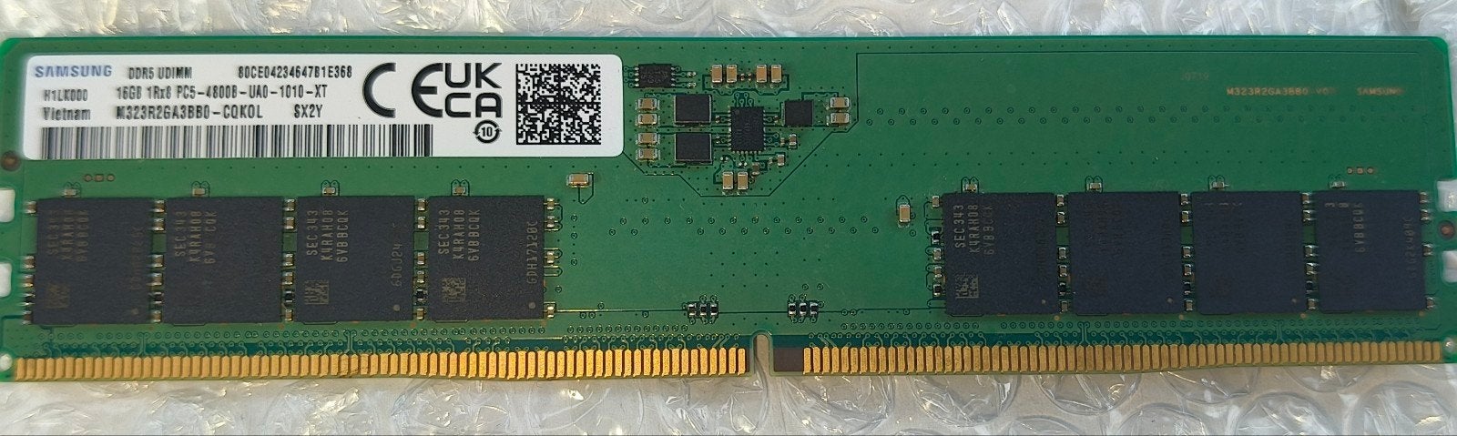 Barrette RAM 16Go DDR5 Samsung 4800MHz + dissipateur, Informatique & Logiciels, DDR5