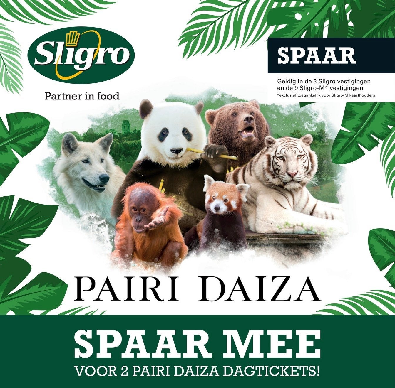 GEZOCHT: Sligro Pairi Daiza volle spaarkaart of losse zegels, Tickets & Billets