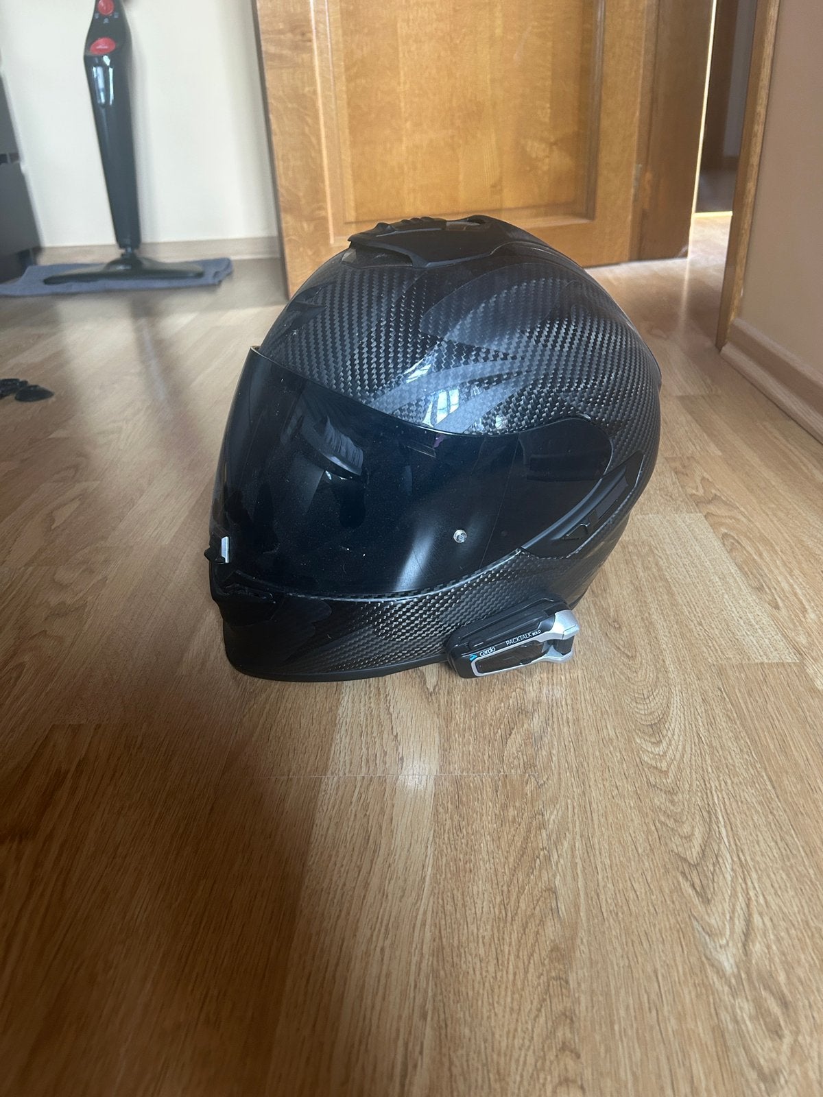 Scorpion helm carbon + cardo pack talk bold, Autres marques, Seconde main, Enlèvement, Hommes