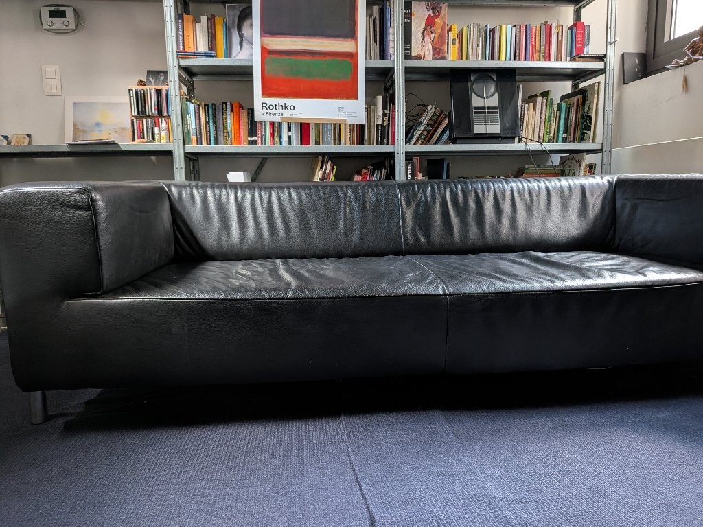 zwarte confortabele 3 zit en 2 zit zetels, Ophalen, Gebruikt, Minder dan 75 cm, Rechte bank