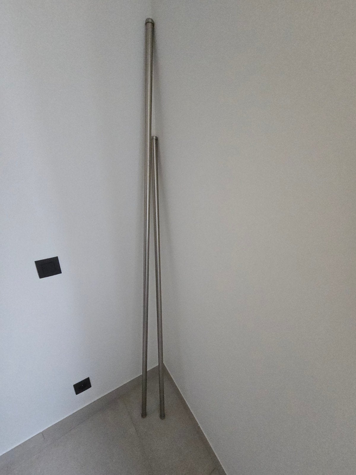 gordijnroede van 2m met 2 stops op, Ophalen, 200 cm, Metaal, Gebruikt