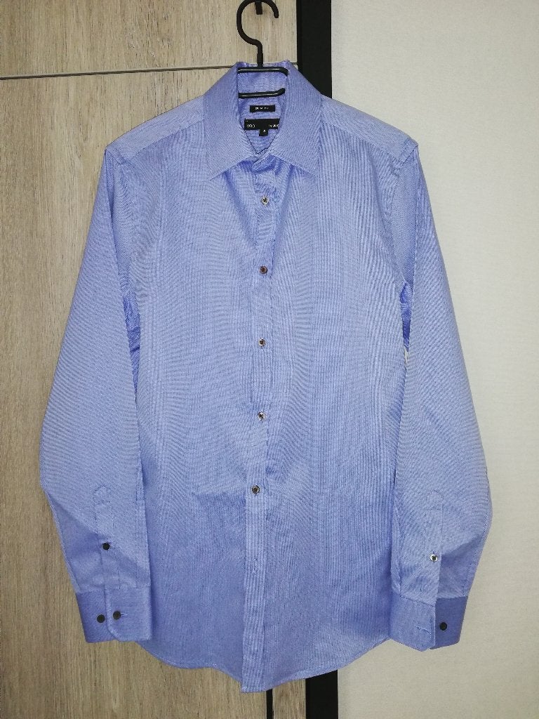 Overhemd smal, Blauw, Halswijdte 38 (S) of kleiner, Ophalen of Verzenden, Zo goed als nieuw