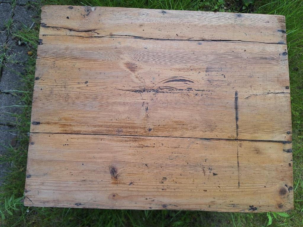 Vintage houten gereedschapskist, Ophalen