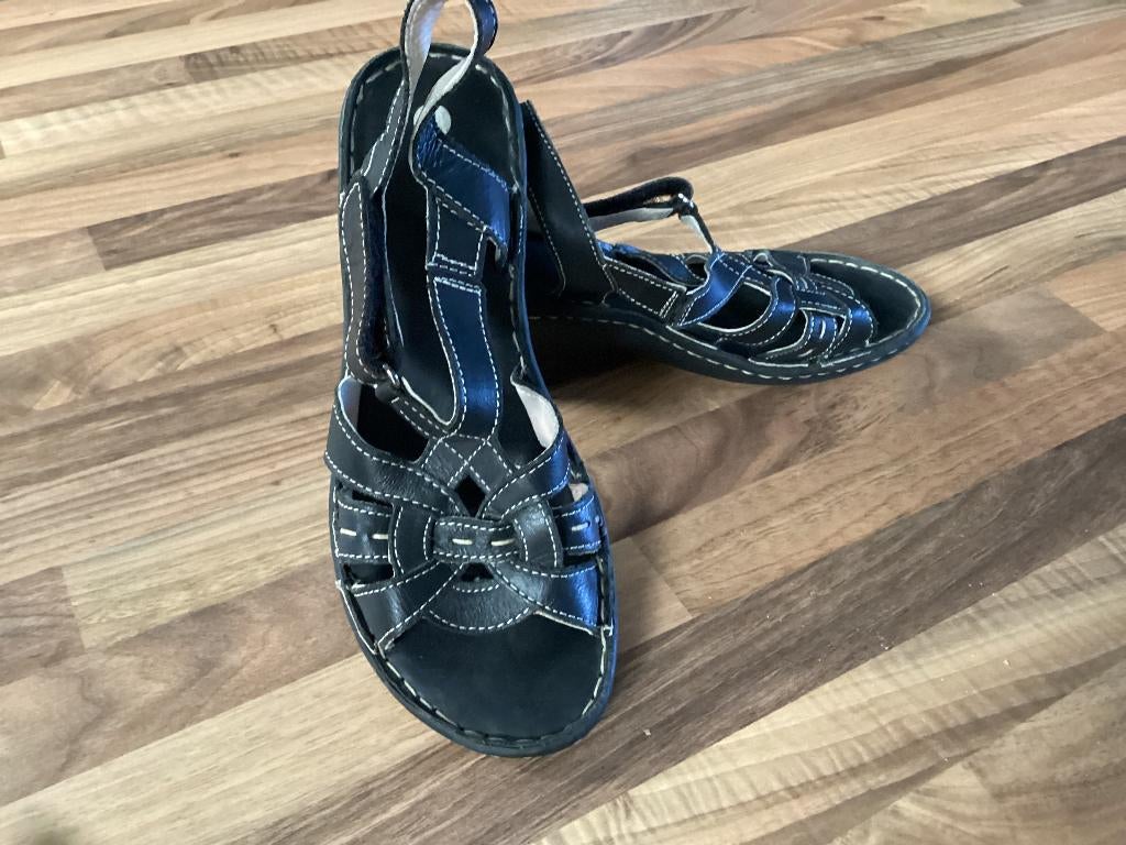 Sandales noires 38, Enlèvement ou Envoi, Comme neuf, Noir, Sandales et Mûles