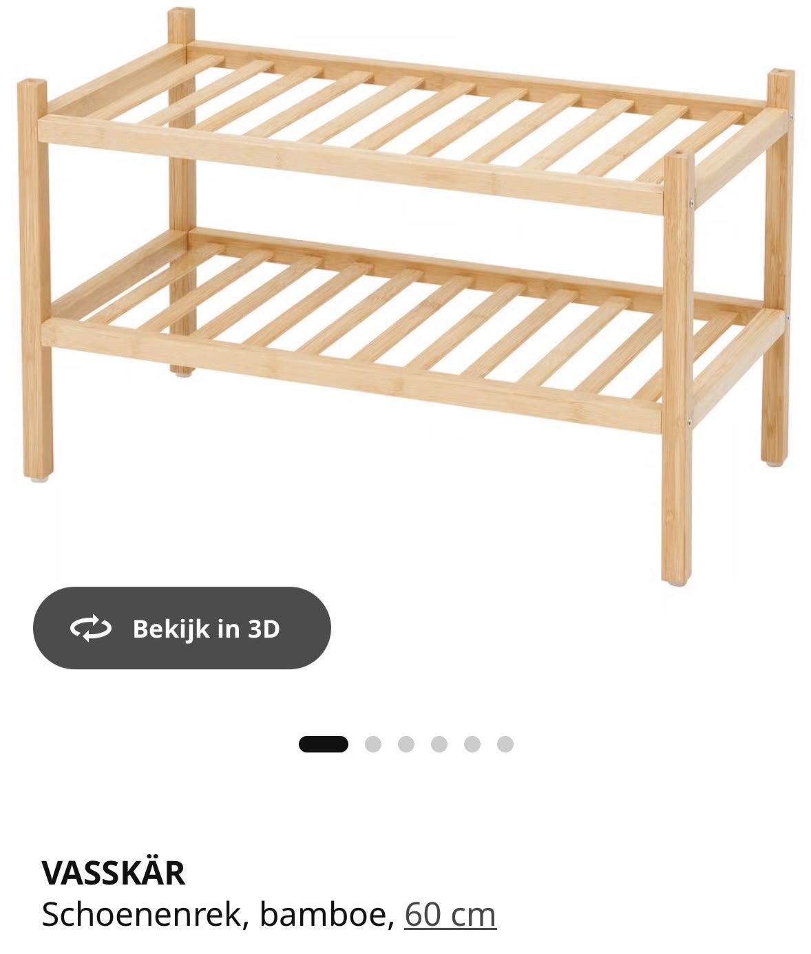 Schoenenrek bamboe ikea, Ophalen, Nieuw