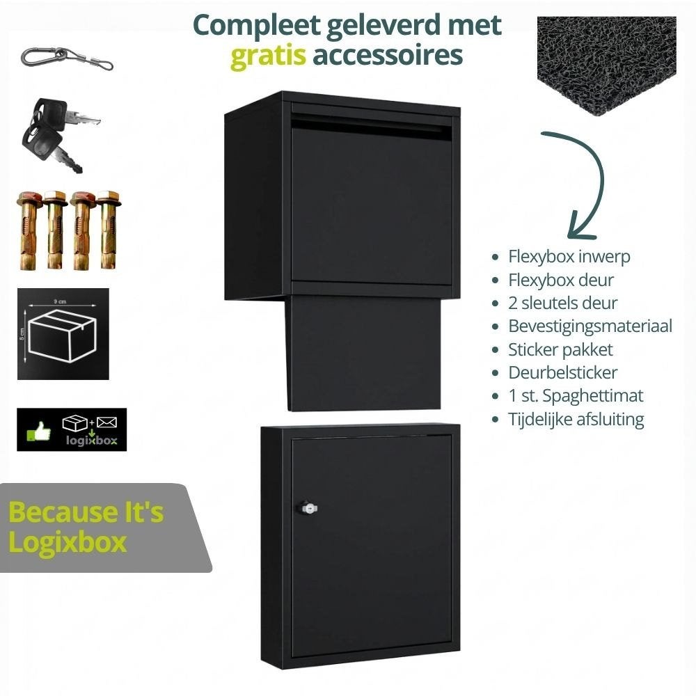 Logixbox - Pakketbrievenbus - Complete set - Inbouw -- ACTIE, Tuin en Terras, Brievenbussen, Staal, Nieuw, Ophalen of Verzenden