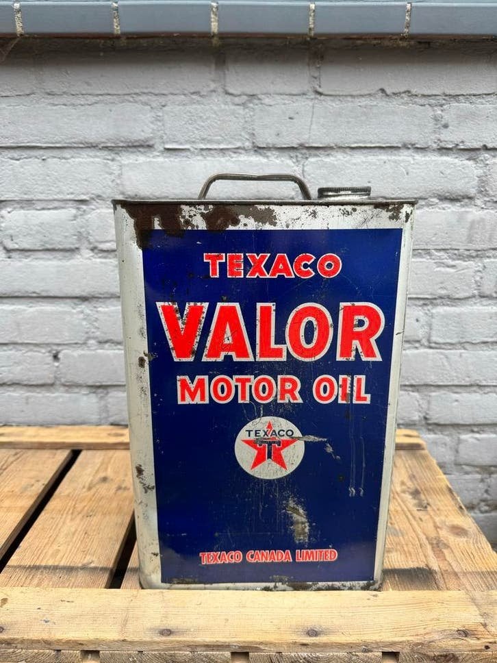 Vintage Texaco Valor Motor Oil blik - Decoratief item
