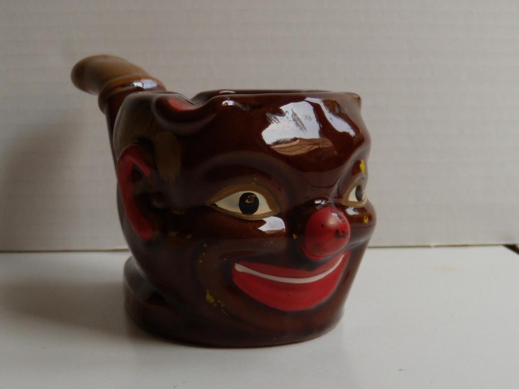 Vintage asbak clowngezicht, rode kleding, Japan, jaren 1950, Ophalen of Verzenden, Zo goed als nieuw, Asbak