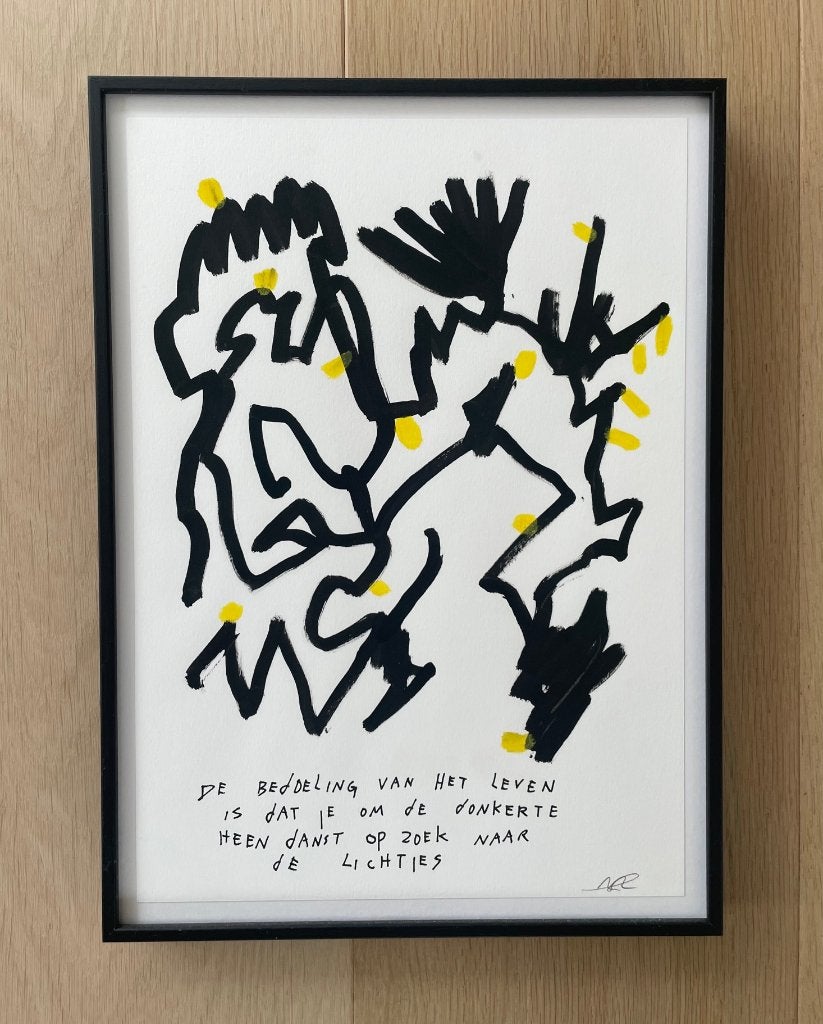 Originele tekening Rogier Roeters, Antiquités & Art, Enlèvement ou Envoi, Dessin, Encadré