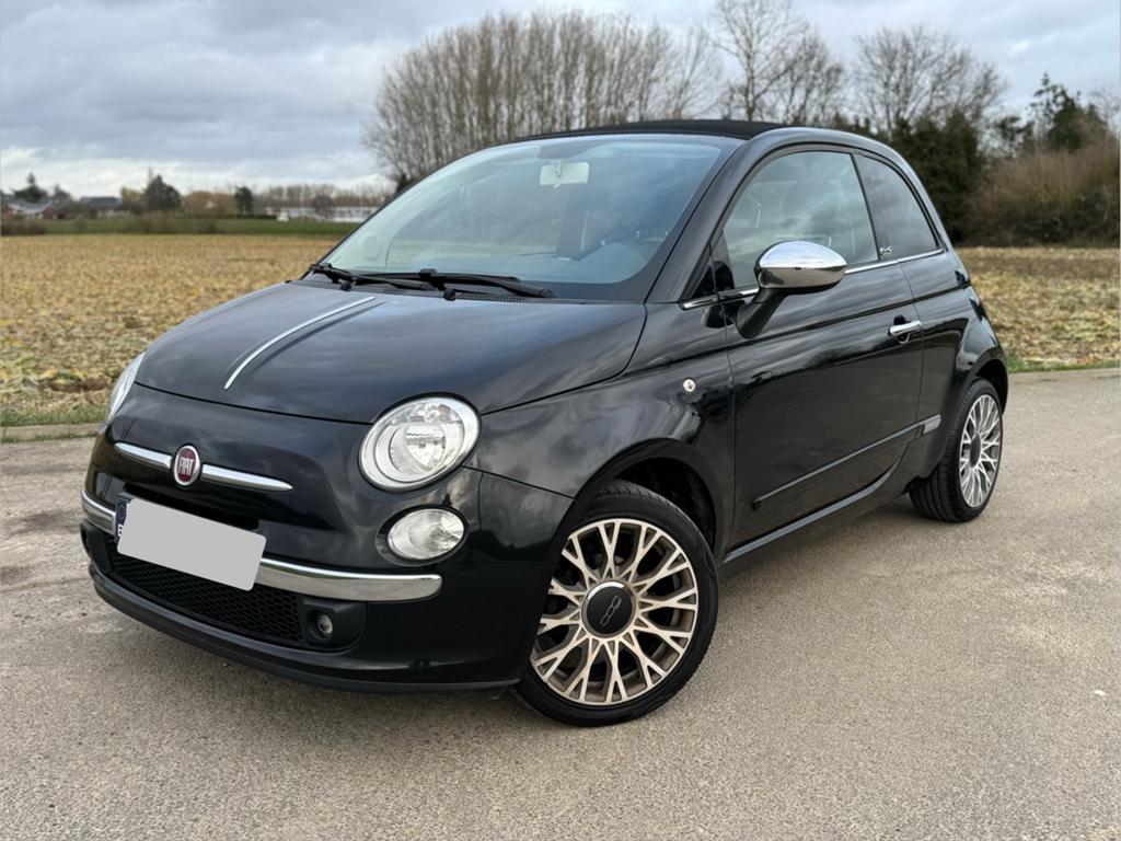 Fiat 500C 1.2 • 2014 • 86dkm • dist riem verv + gekeurd vvk, Auto's, Fiat, Voorwielaandrijving, 4 cilinders, Parkeersensor, Zwart