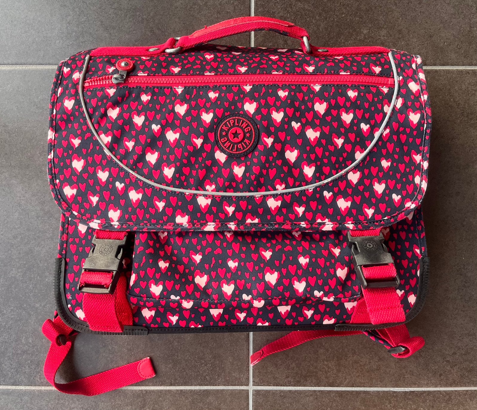 Boekentas kipling + gratis pennenzak, Ophalen, Gebruikt, Geel, Aktetas of Boekentas