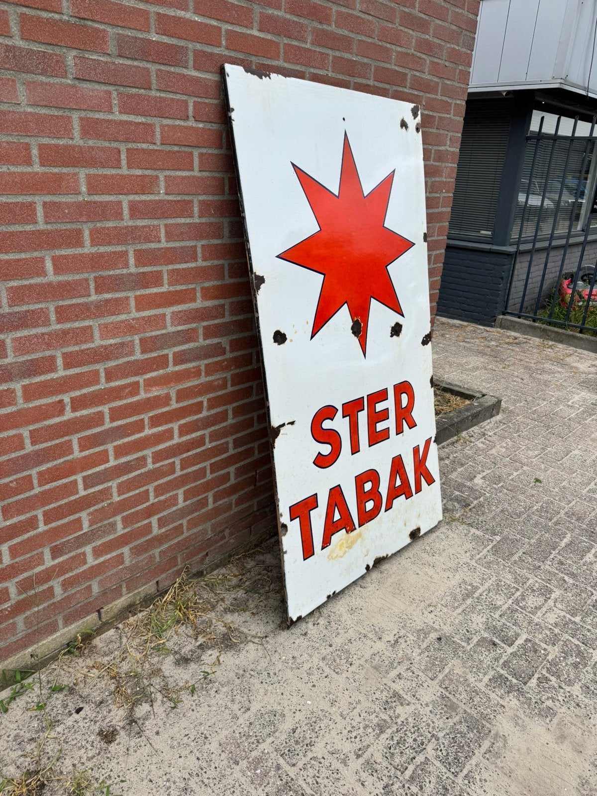 Groot Ster Tabak emaille reclamebord, Ophalen, Gebruikt, Reclamebord