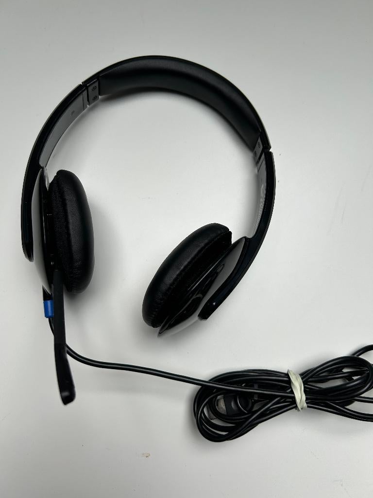 Logitech H540 USB-A-stereohoofdtelefoon, Computers en Software, Headsets, Zo goed als nieuw, Over-ear, Bedraad, Inklapbare microfoon