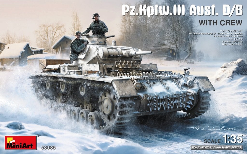 MINIART 53085 PZ.KPFW.III AUSF. D/B WITH CREW échelle 1/35, Hobby en Vrije tijd, Modelbouw | Auto's en Voertuigen, Overige merken