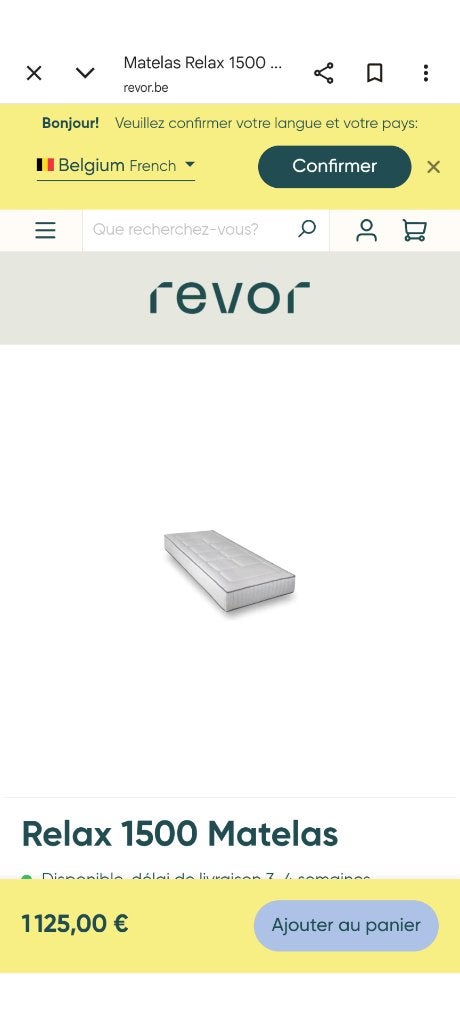 Matelas Revor 160*200 comme neuf, Maison & Meubles, Chambre à coucher | Matelas & Sommiers, Matelas, Comme neuf, Enlèvement, 200 cm