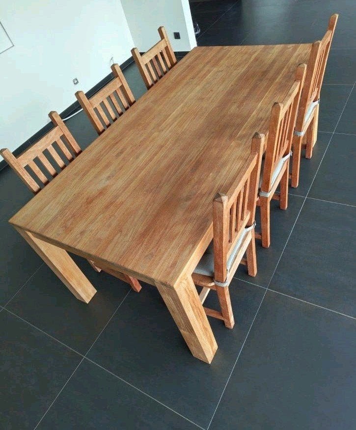 teak tafel met 6 stoelen, Ophalen