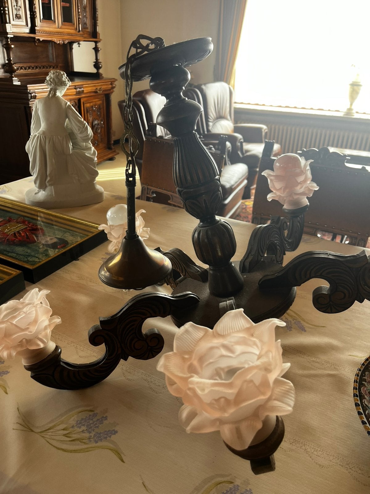 Lustre ancien en bois, Antiquités & Art, Enlèvement