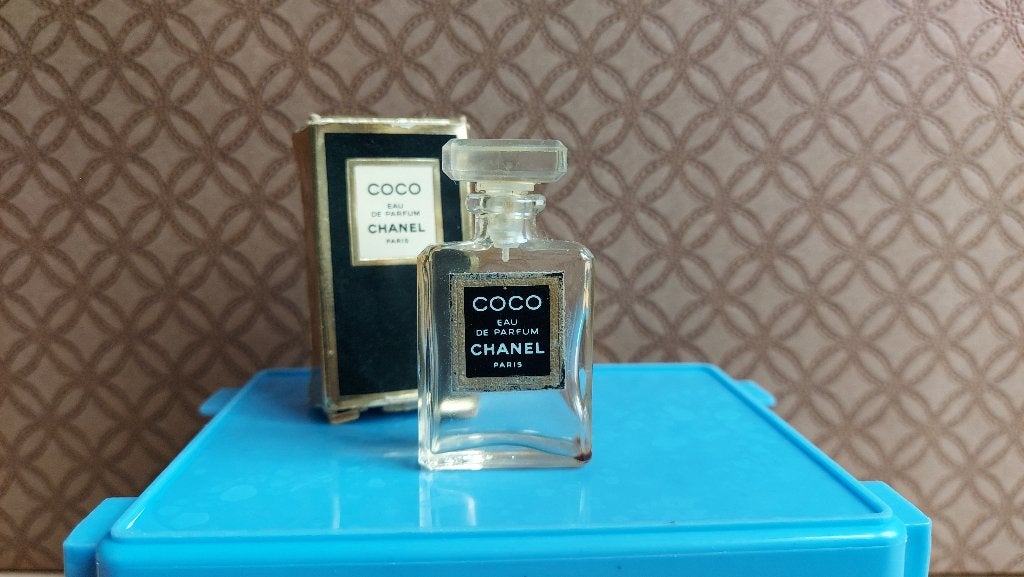Coco Chanel – Vintage Mini Parfumflesje (Leeg) met Doosje, Ophalen, Gebruikt, Miniatuur