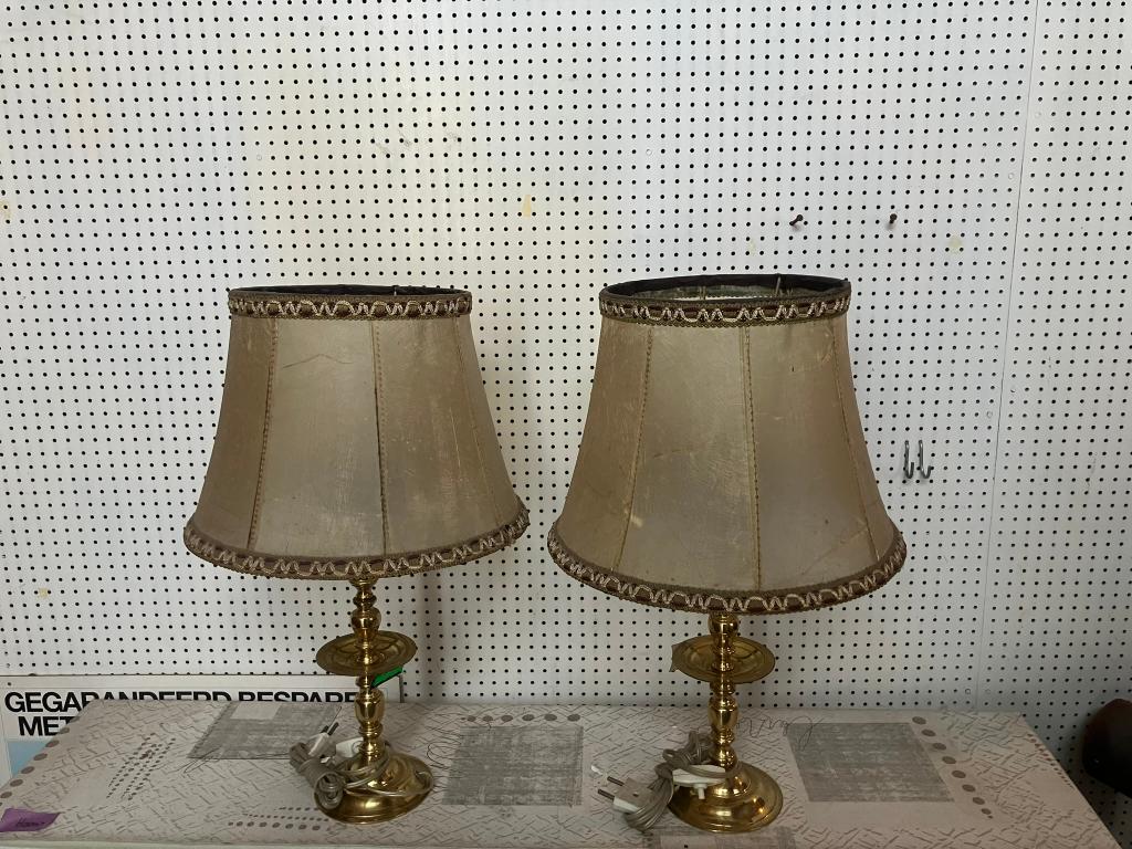 2 messing tafellampen, Enlèvement, Neuf, Métal, Moins de 50 cm