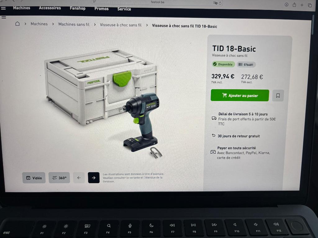 Festool TID 18-Basic, Enlèvement
