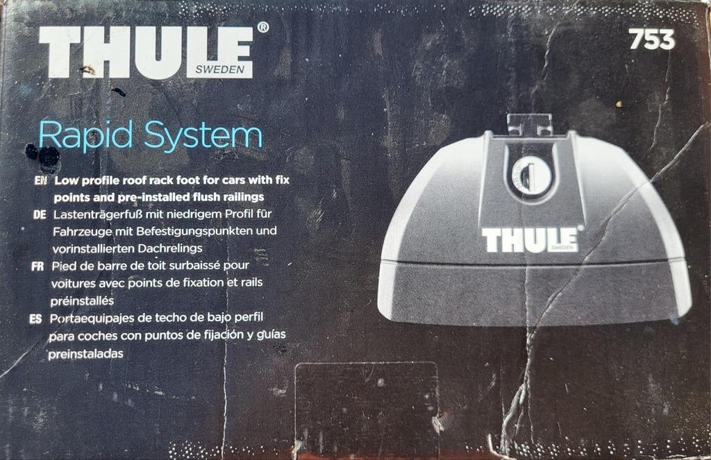 Kit Thule 753 + 183117, Autos : Divers, Porte-bagages, Comme neuf, Enlèvement ou Envoi