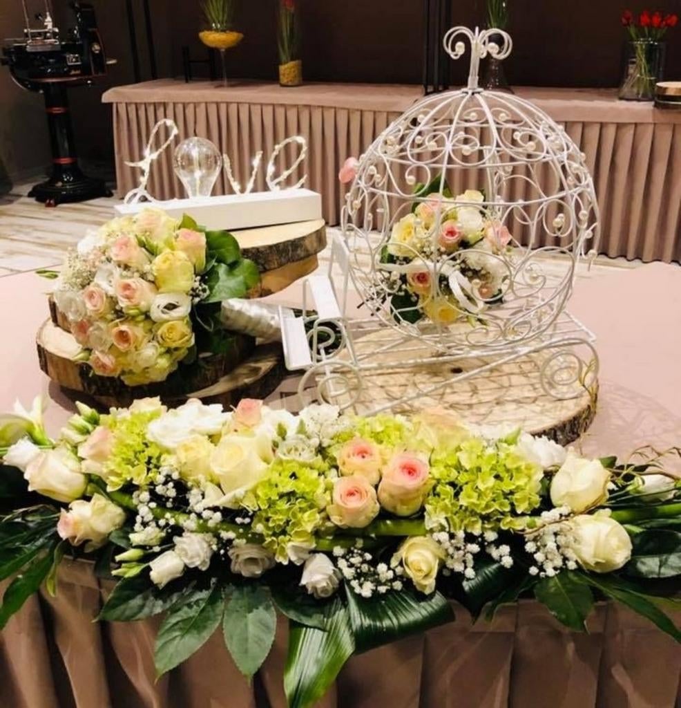 Grand carrosse décoration métal mariage baptême, Décoration
