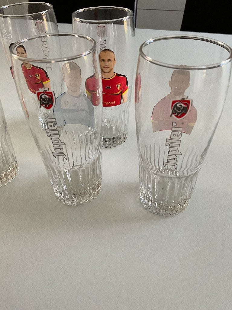 8 glazen van de rode duivels, Collections, Enlèvement, Neuf, Verre ou Verres, Jupiler