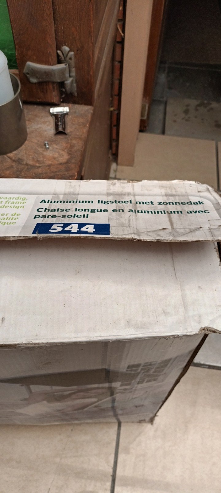 Aluminium ligstoel met zonnedak, Tuin en Terras, Ligbedden, Ophalen, Aluminium