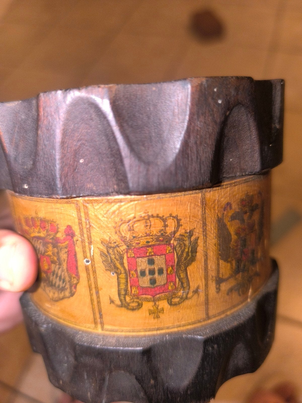 Ancien Pot à Tabac en Bois Tourné - Art Populaire Fin XIXe, Enlèvement ou Envoi