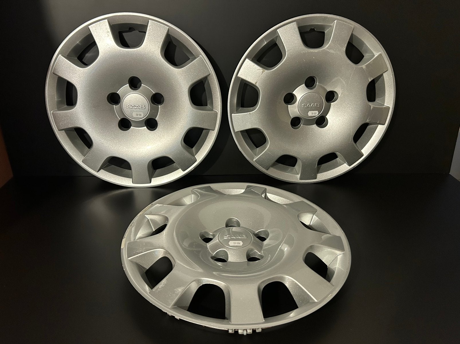 3 enjoliveurs d’origine SAAB 9-5 en 15", Enlèvement ou Envoi, Utilisé