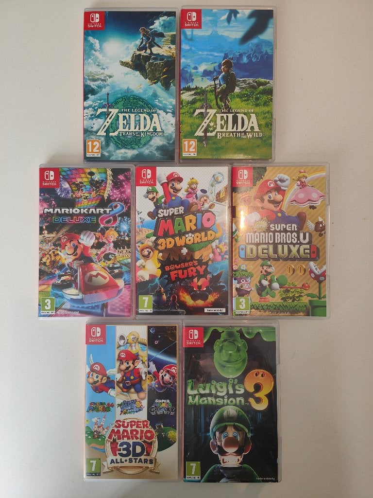 Nintendo Switch games: Zelda, Mario Bro's, Luigi's, Consoles de jeu & Jeux vidéo, Enlèvement ou Envoi, 1 joueur, À partir de 7 ans