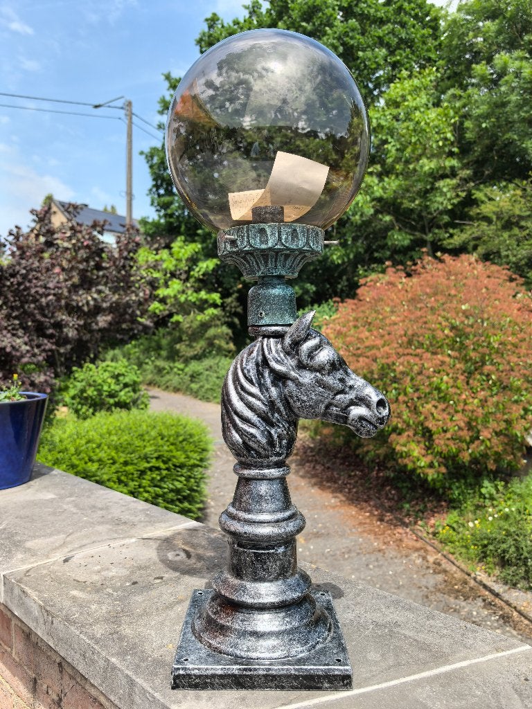 À vendre : Lampe neuve d'extérieur avec tête de cheval, Tuin en Terras, Ophalen, Nieuw, IJzer, Vloerlamp