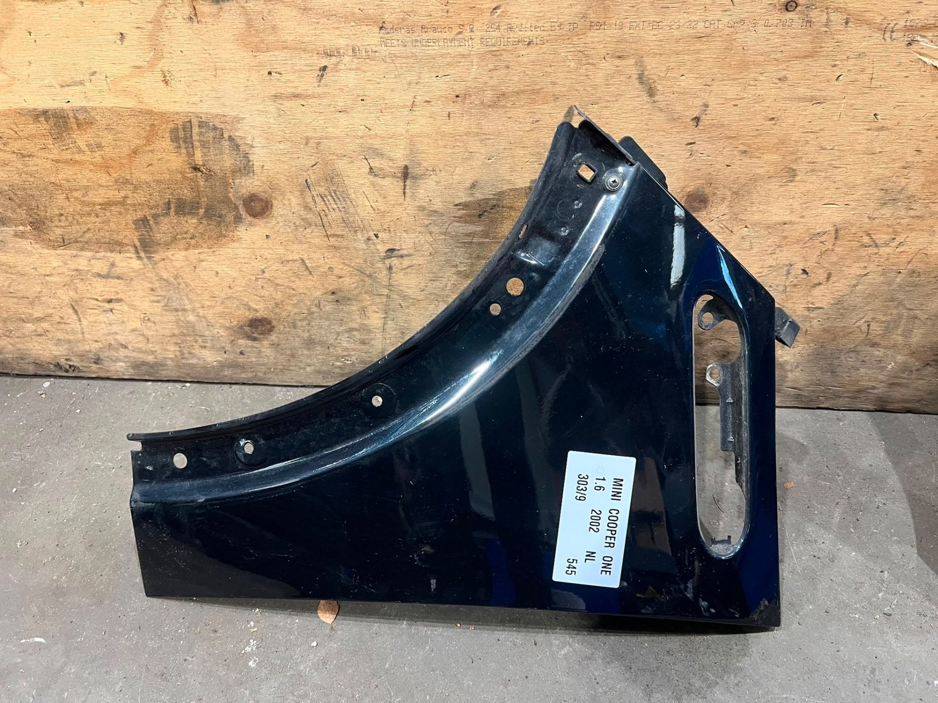 Mini Cooper One 303 Zwart Voorscherm Links-Voor (2001 2006), Gebruikt, Customer.service@mini.co.uk, Mini, BMW AG