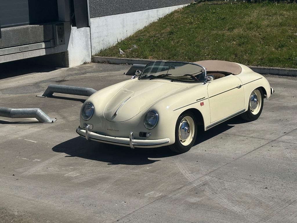 Porsche 356 Speedster replica, Auto's, Porsche, Particulier, Benzine, Euro 1, Cabriolet, 2 deurs, Handgeschakeld, Wit, Bruin, Leder
