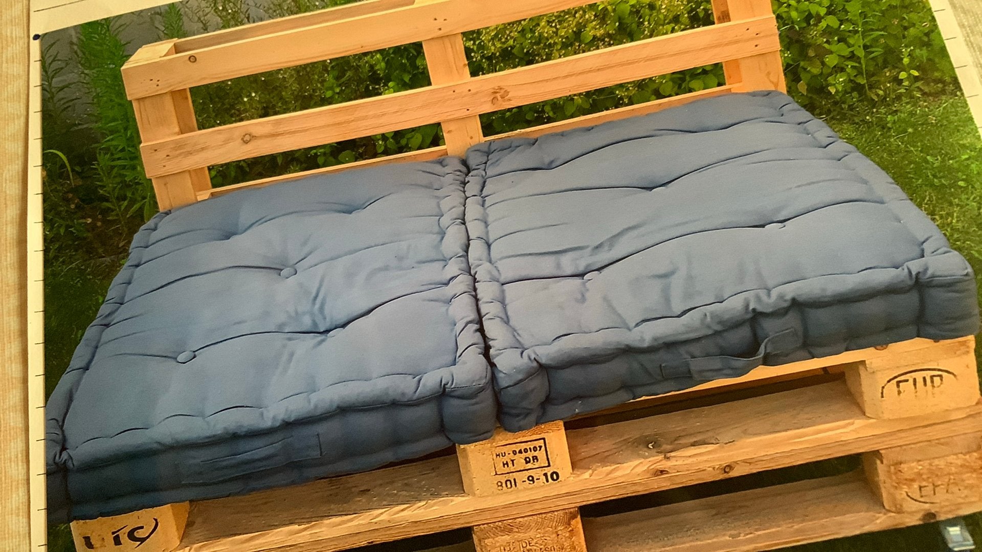 Coussins en palette à vendre. 6 pièces. Comme neuf., Jardin & Terrasse, Enlèvement, Comme neuf