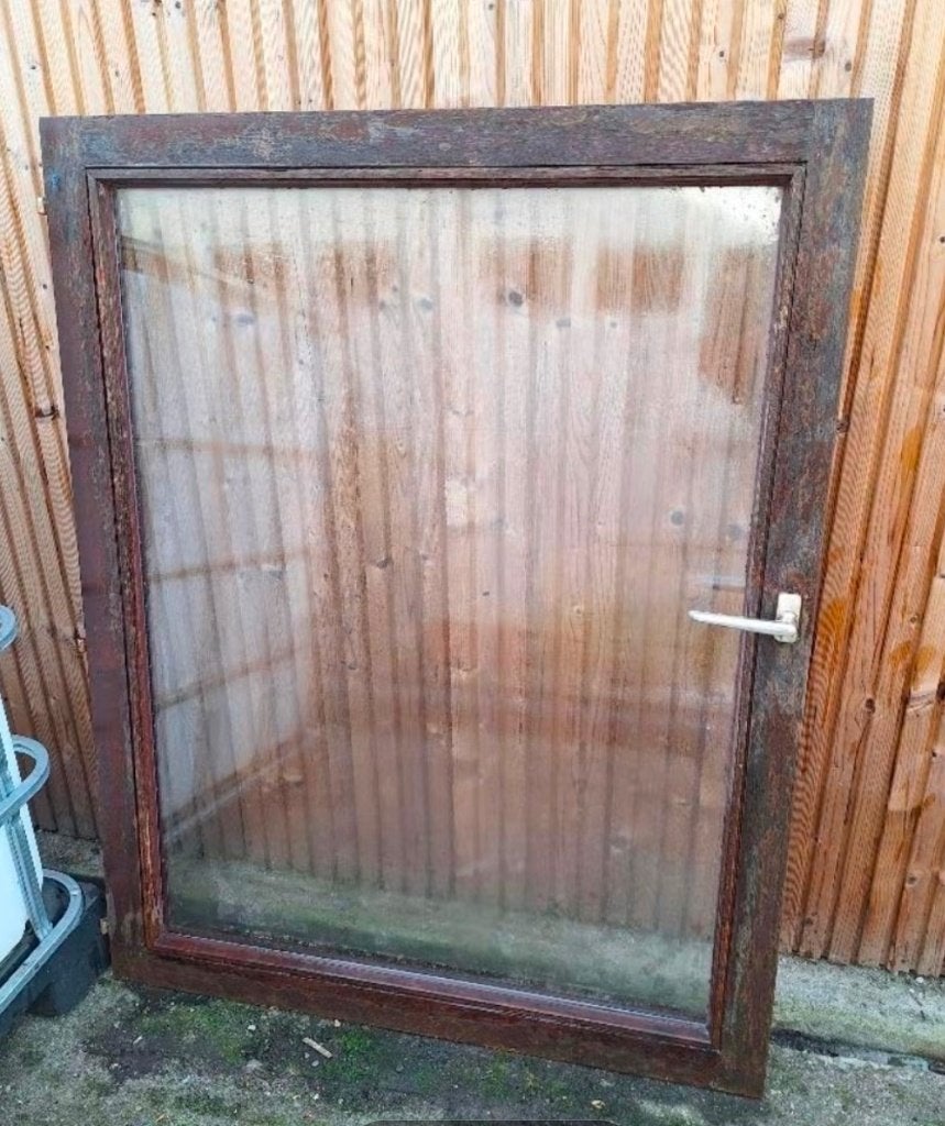 Houten raam, Bricolage & Construction, Vitres, Châssis & Fenêtres, Double vitrage, 120 à 160 cm, Fenêtre de façade ou Vitre, Enlèvement